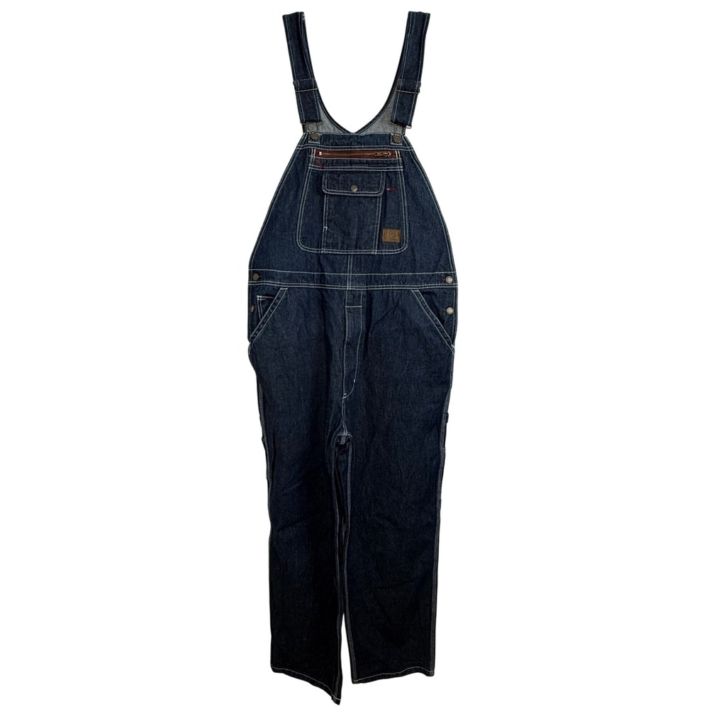 C.E. Schmidt Workwear Denim‎ Bib Overalls Dark Wash Zipper Fly mens 38x32 NWOT